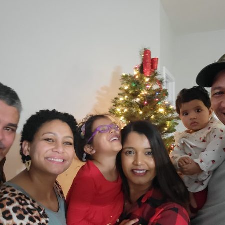 Verona and Cameron Christmas with friends